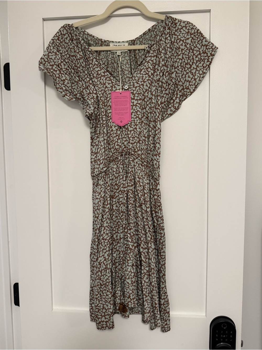 NWT Omika Green Brown Modal Dress Xs
